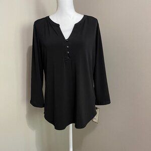 Dressy V-Neck Henley – Size Large